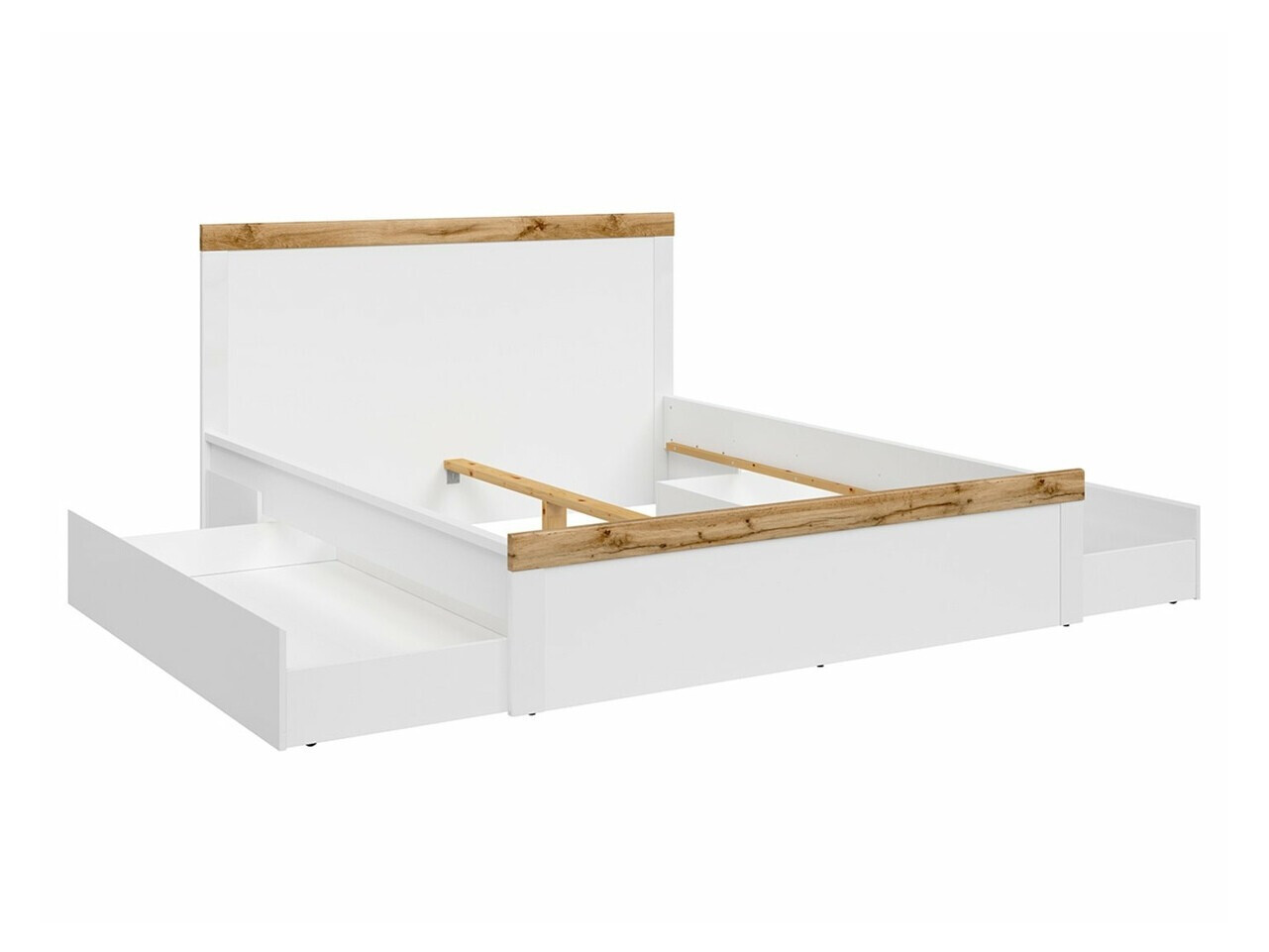 Krevet Sonsoru 115 (Belo + Sjajno belo + Hrast Votan)