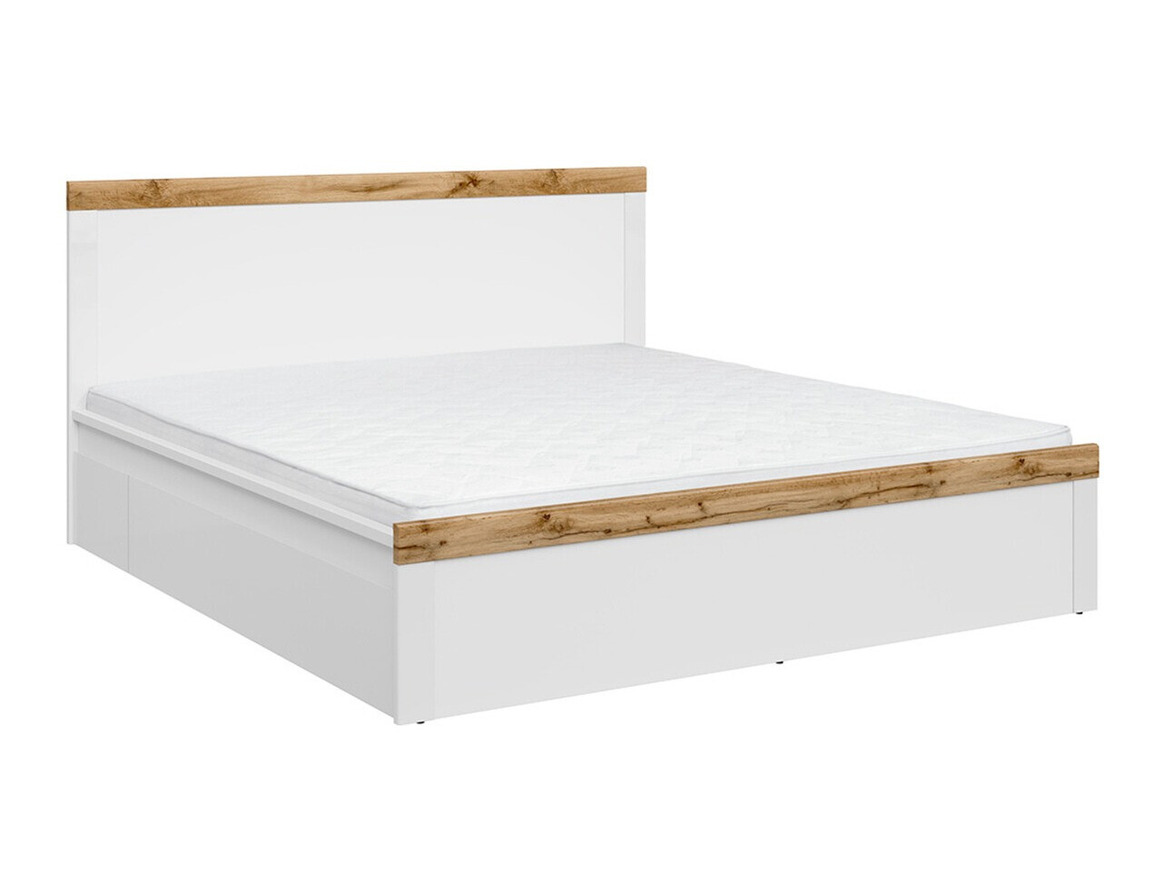 Krevet Sonsoru 115 (Belo + Sjajno belo + Hrast Votan)