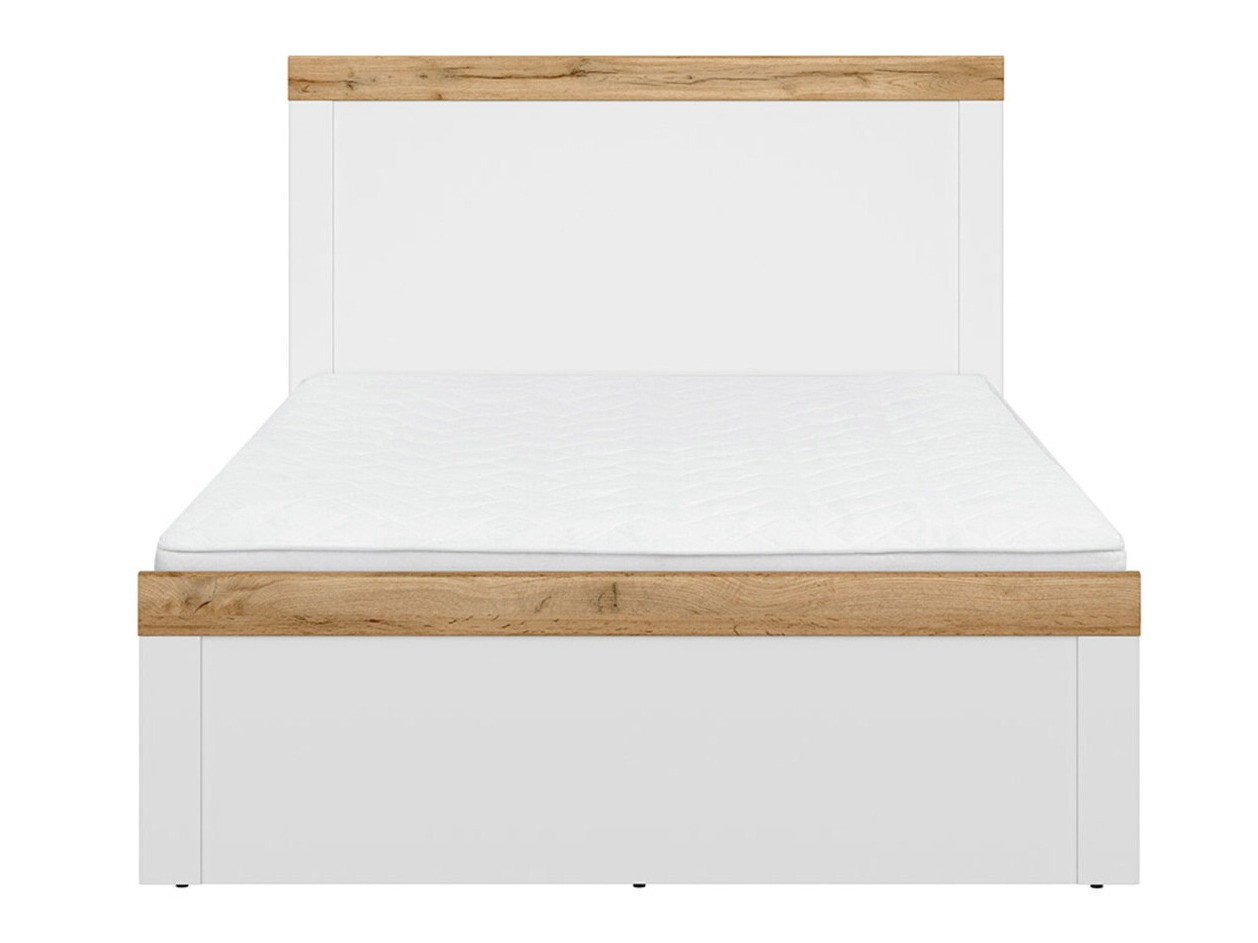 Krevet Sonsoru 115 (Belo + Sjajno belo + Вотан храст)