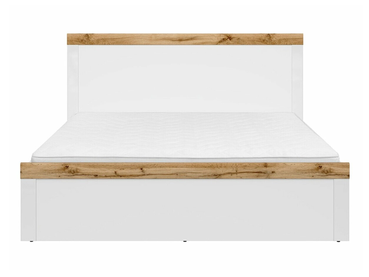 Krevet Sonsoru 115 (Belo + Sjajno belo + Вотан храст)