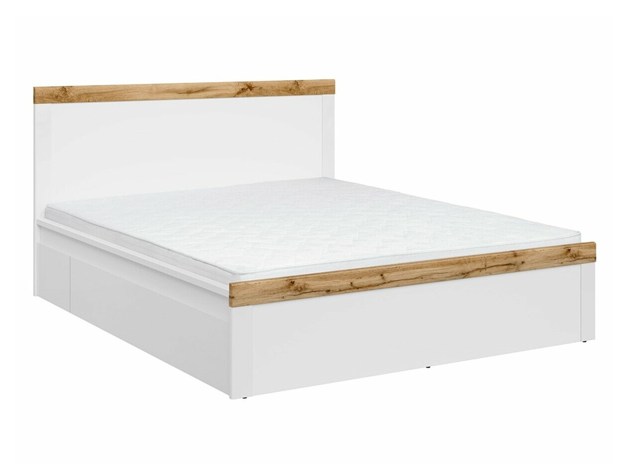 Krevet Sonsoru 115 (Belo + Sjajno belo + Вотан храст)