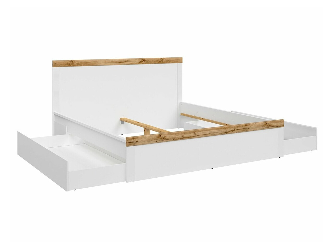 Krevet Sonsoru 115 (Belo + Sjajno belo + Вотан храст)