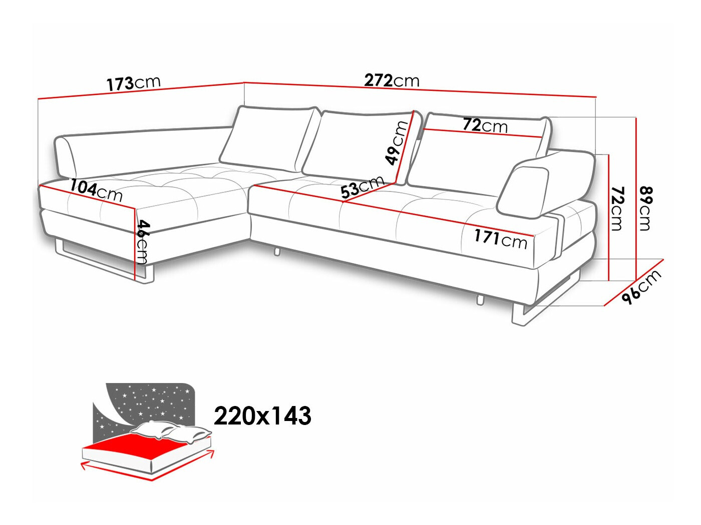 Ugaona sofa Lincoln 171 (Zetta 302)