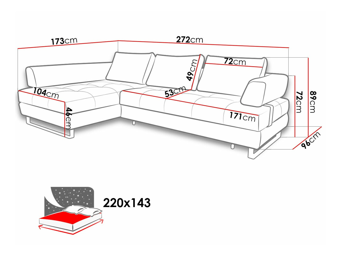 Ugaona sofa Lincoln 171 (Zetta 305)