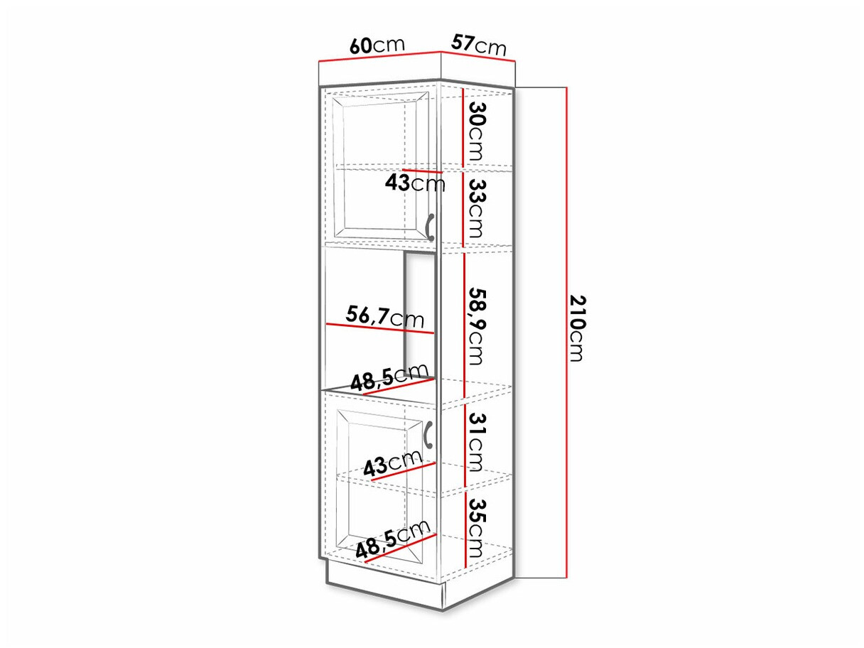 Modularni ormar za ugradne uređaje Retro Grey 115