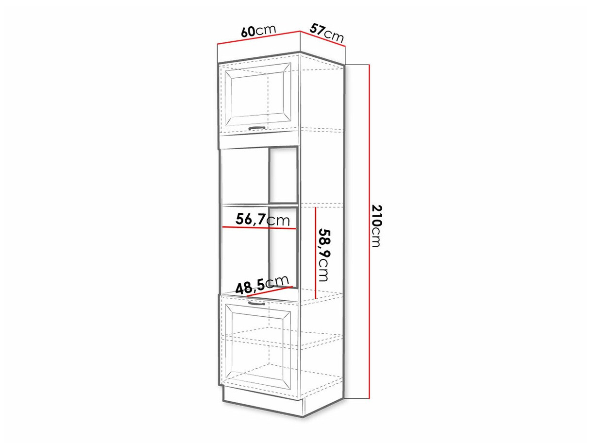 Modularni ormar za ugradne uređaje Retro Grey 116