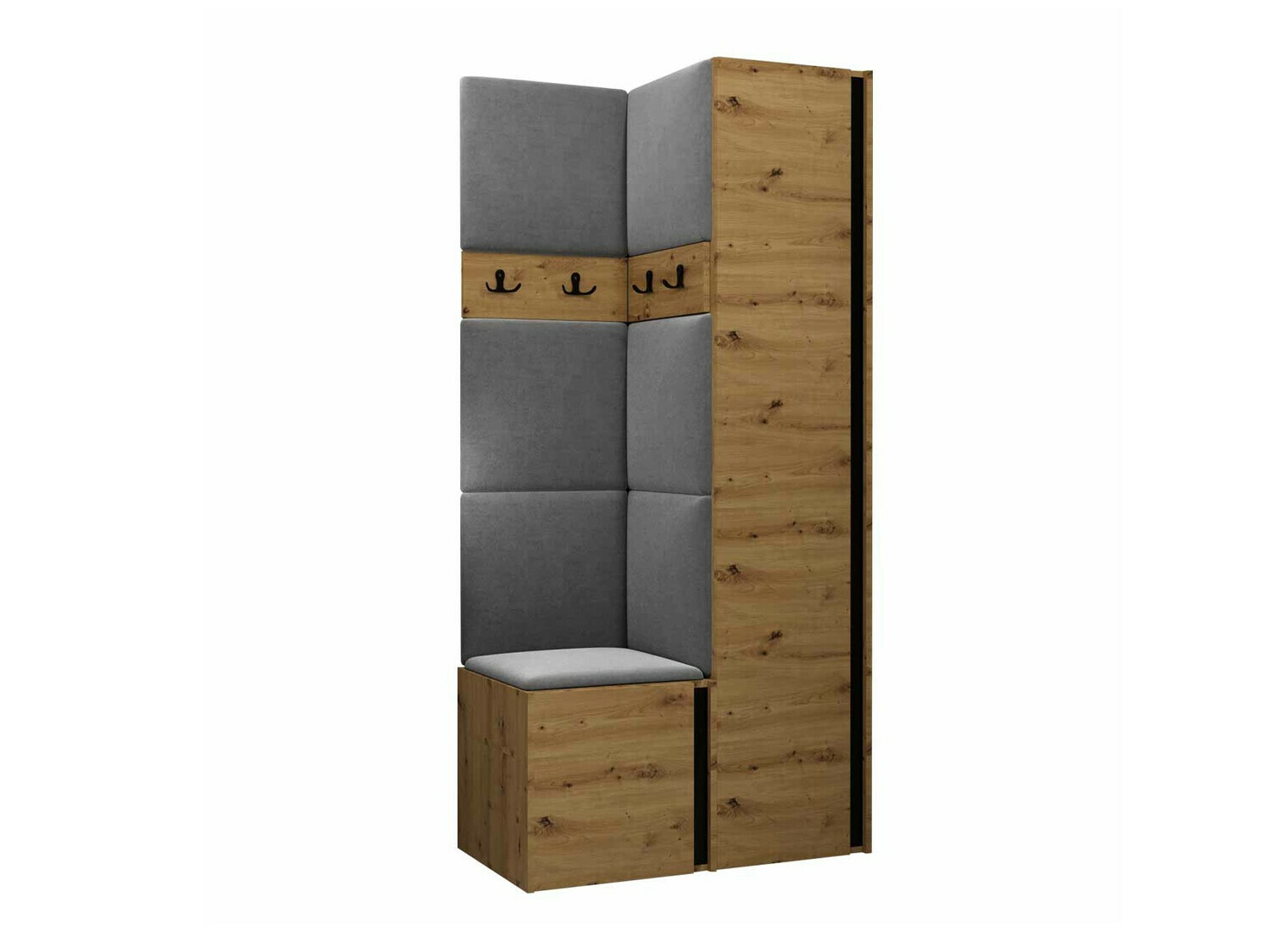 Set za hodnik Hartford 348 (Zanatski hrast + Crno)