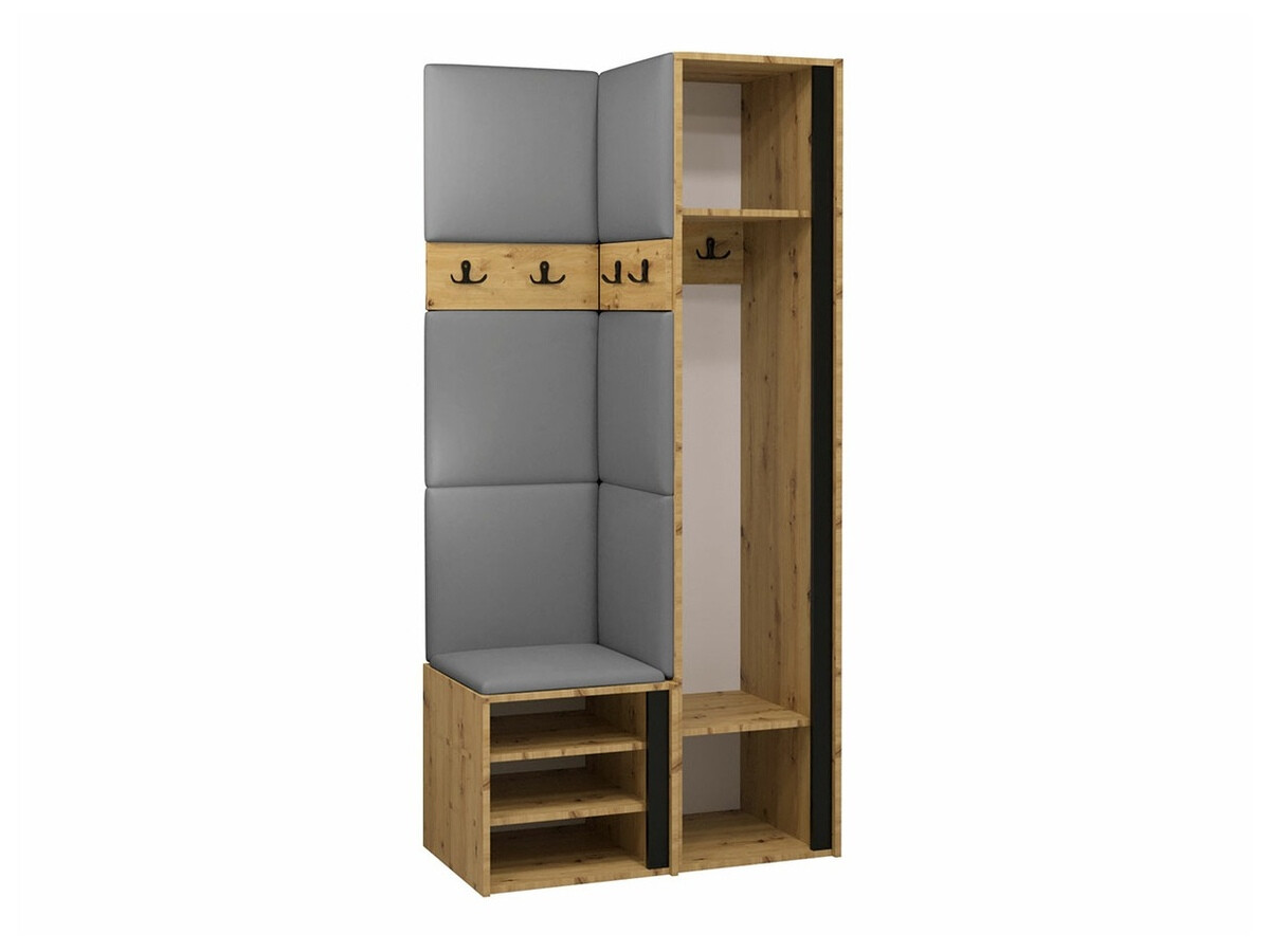 Set za hodnik Hartford 348 (Zanatski hrast + Crno)