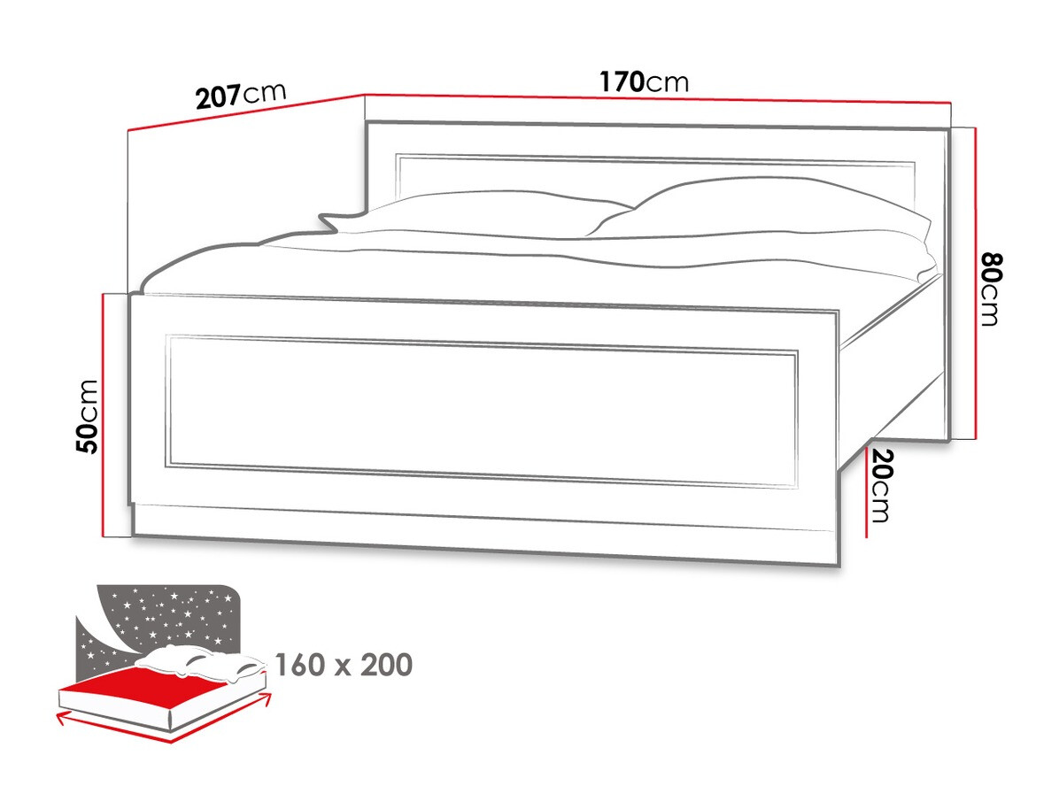 Krevet Lircava 115 (Храст лефкас)