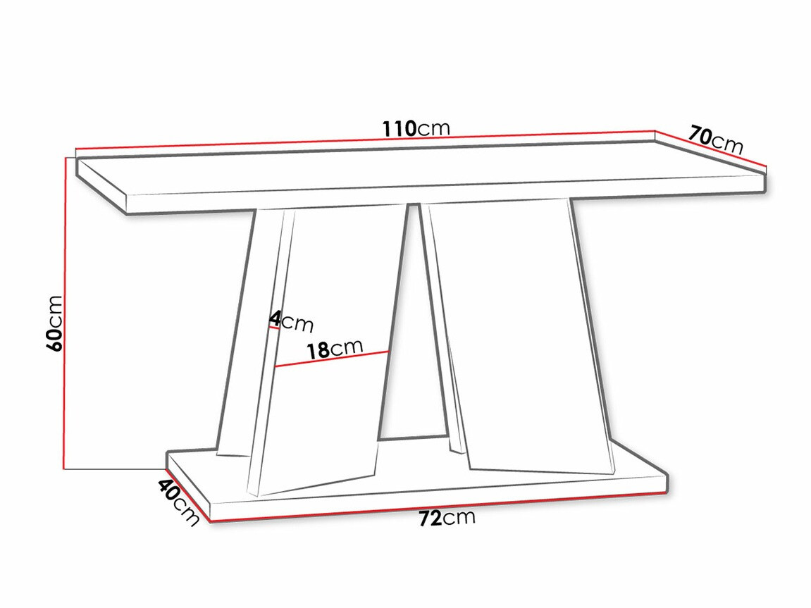 Stočić za kafu Goodyear 108 (Sjajno belo + Boja betona)