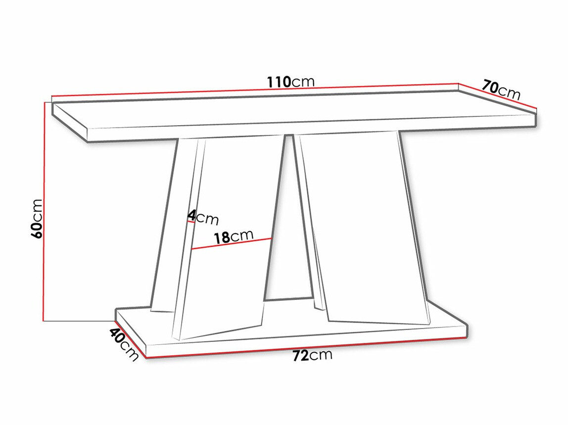 Stočić za kafu Goodyear 108 (Zanatski hrast + Crno)