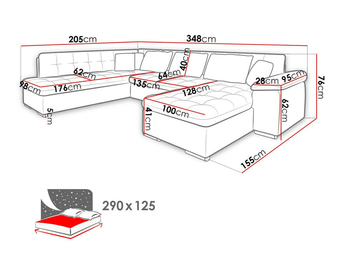 Ugaona sofa Comfivo 140 (Soft 011 + Lux 05 + Lux 06)