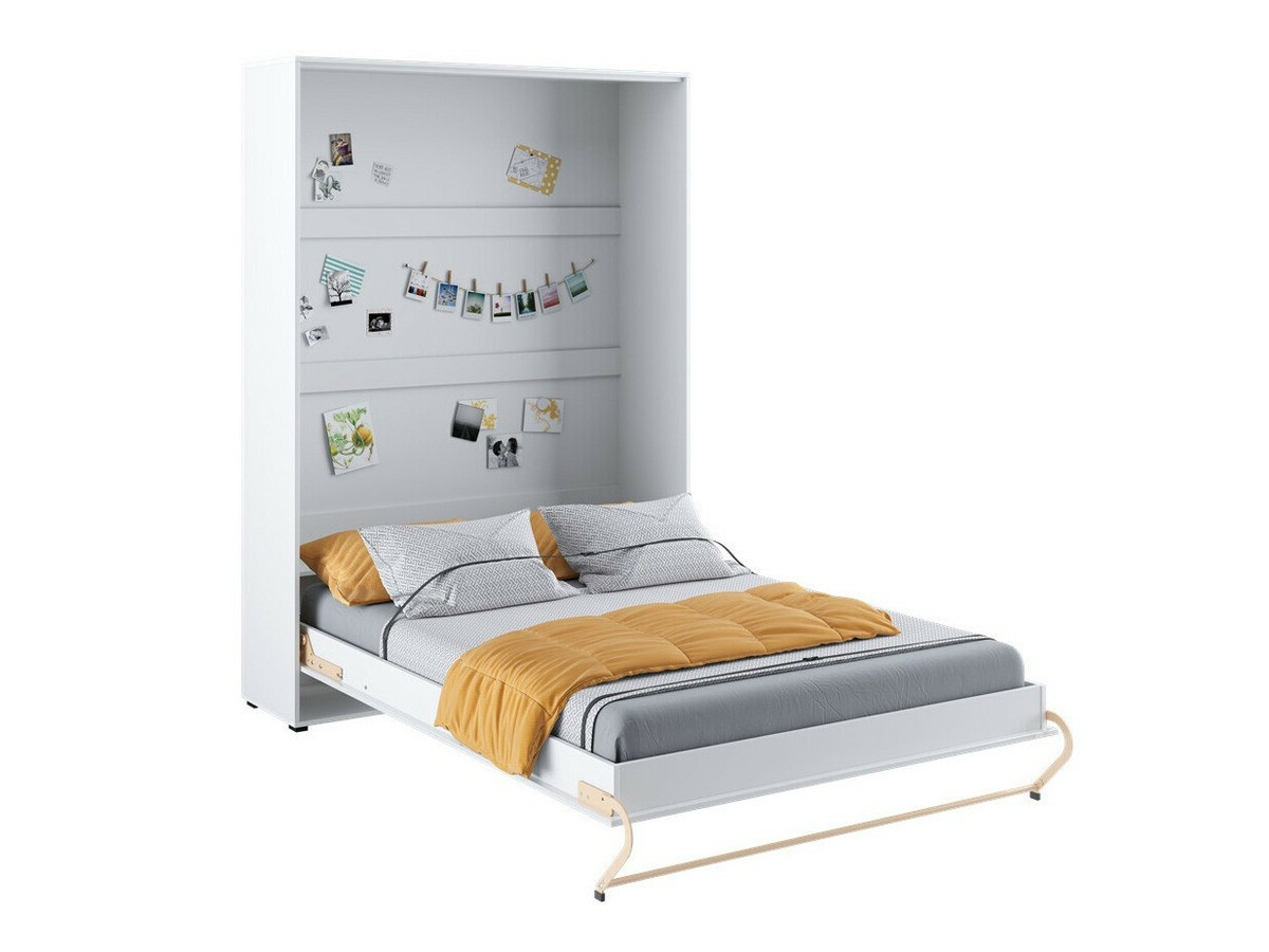 Zidni krevet Concept Pro Lenart III (Belo + Sjajno belo)