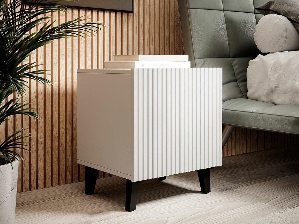 Noćni ormarić Levmari 107 (Belo + Crno) (2kom.)