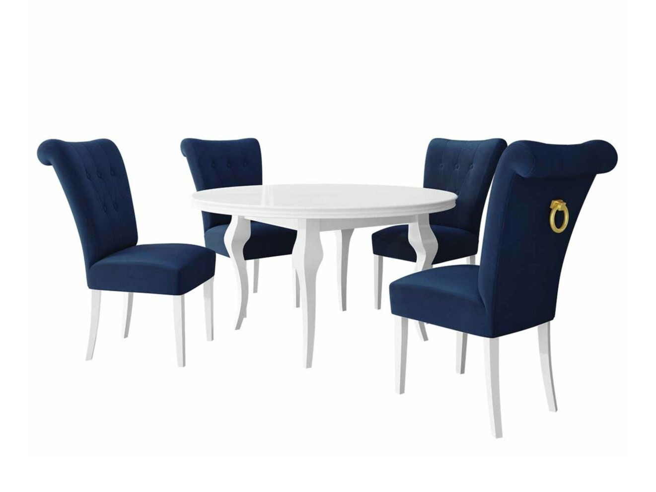 Trpezarijski set Racine 143 (Belo + Magic Velvet 2216)