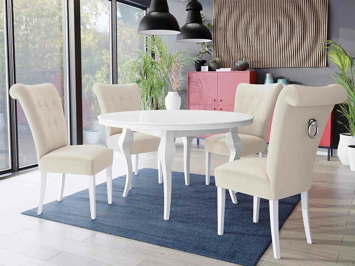 Trpezarijski set Racine 143 (Belo + Magic Velvet 2250)