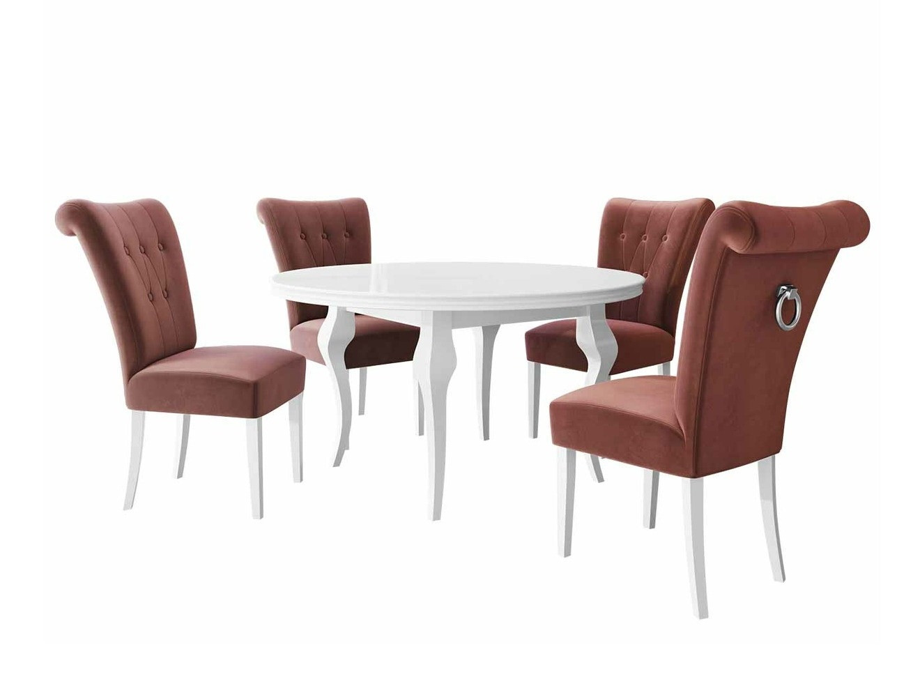 Trpezarijski set Racine 143 (Belo + Magic Velvet 2258)