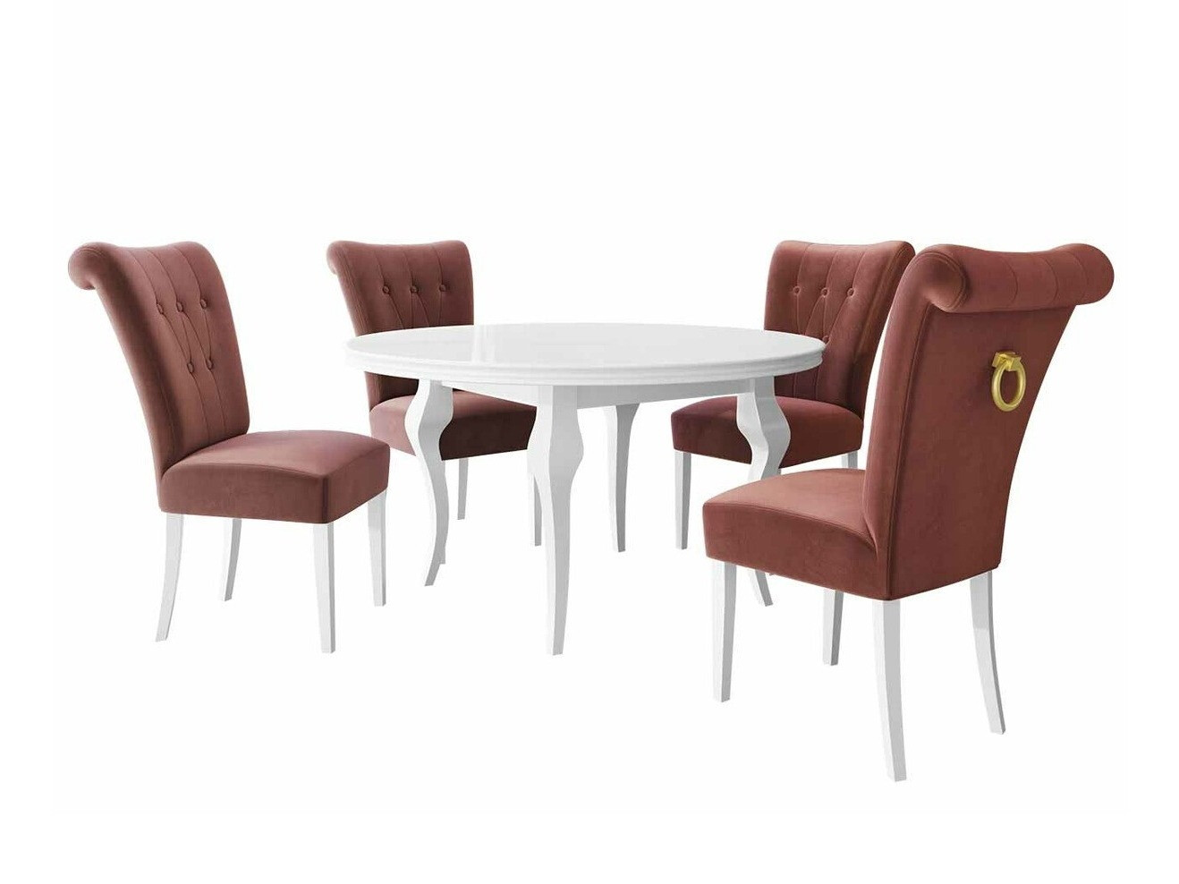 Trpezarijski set Racine 143 (Belo + Magic Velvet 2258)