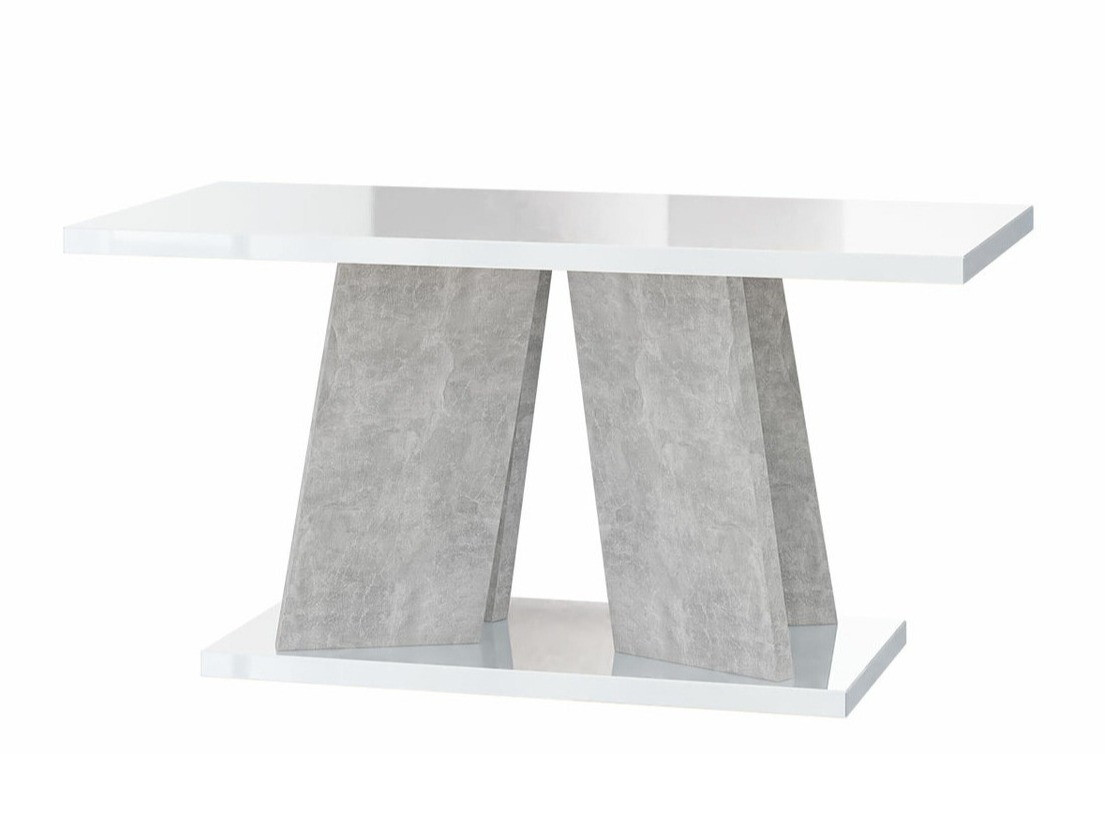 Stočić za kafu Goodyear 108 (Sjajno belo + Beton)