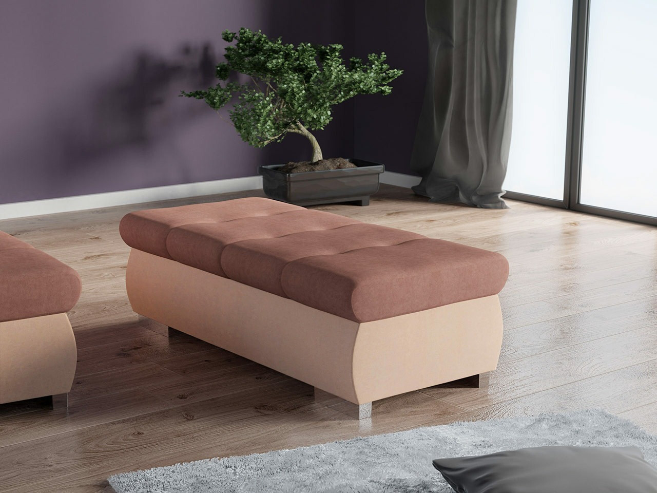 Tapacirana klupa Comfivo 123 (Uttario Velvet 2956 + Uttario Velvet 2955)