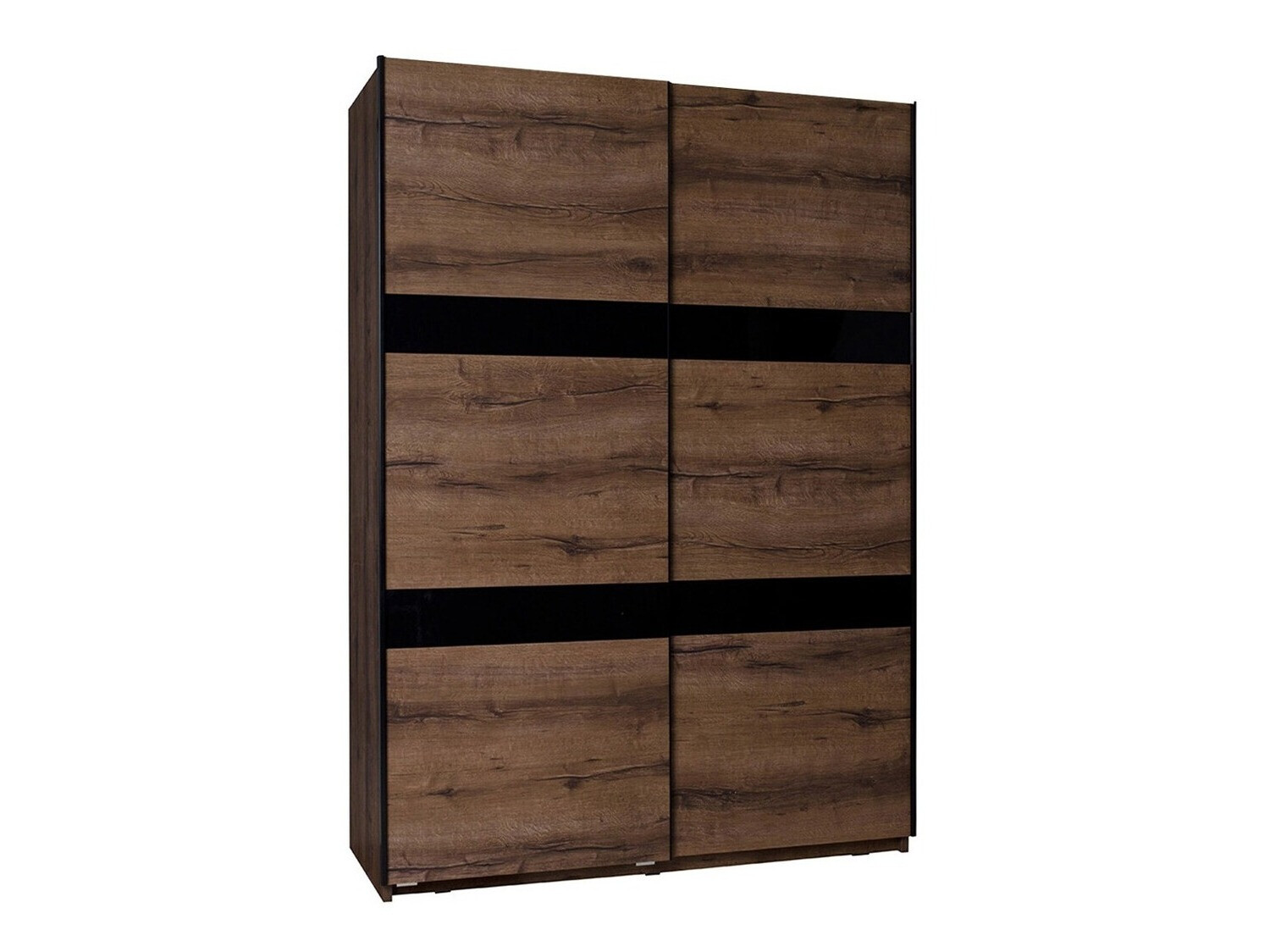 Ormar Fivelbo 109 (Manastirski hrast + Crna visoki sjaj)