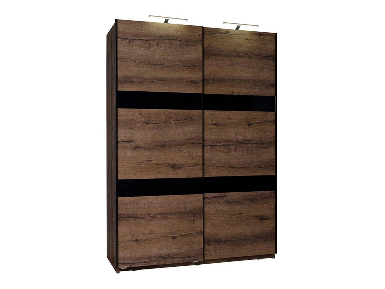 Ormar Fivelbo 109 (Manastirski hrast + Crna visoki sjaj)