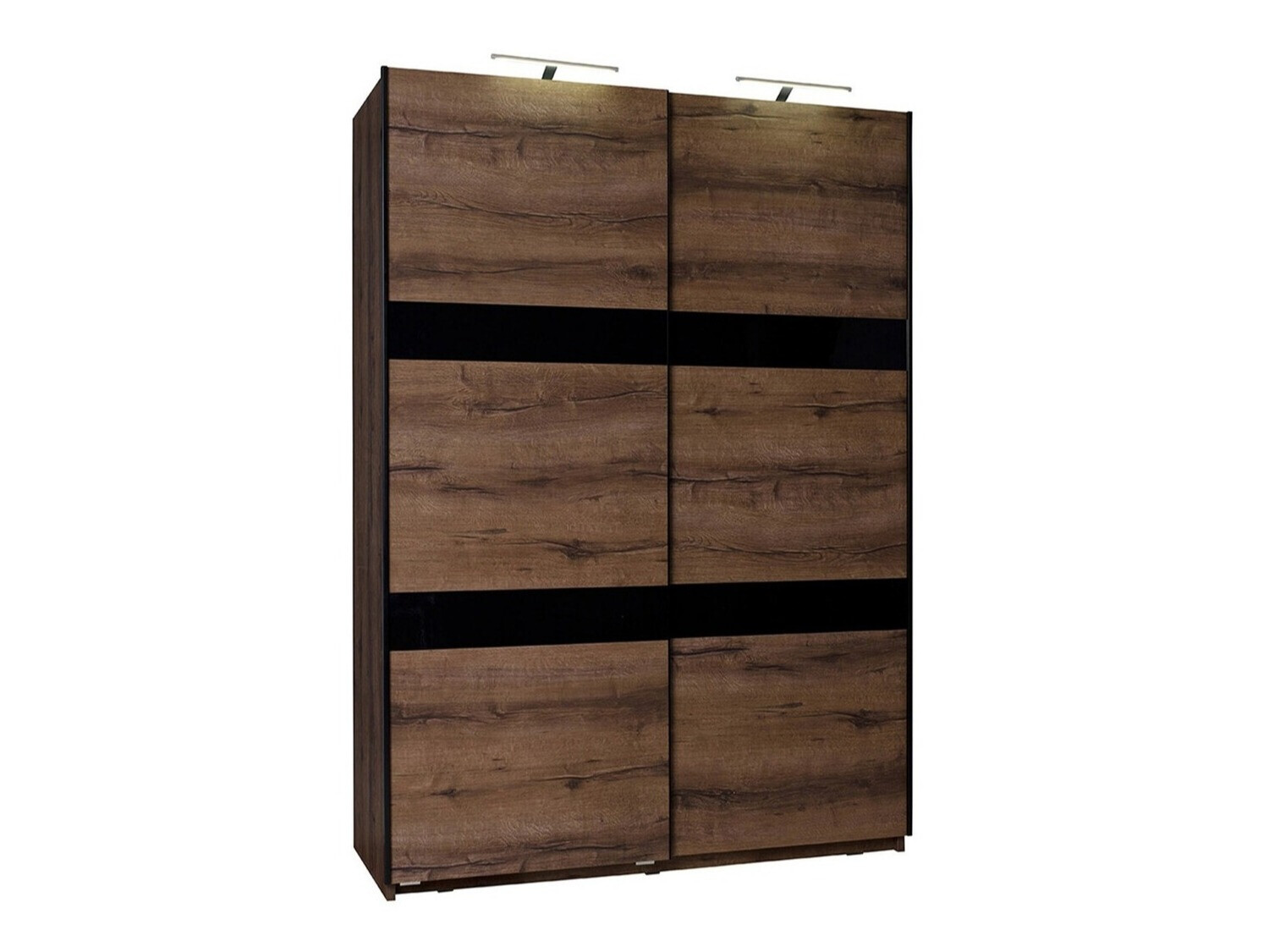 Ormar Fivelbo 109 (Manastirski hrast + Sjajno crna)