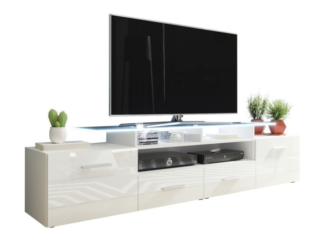 TV komoda Charlotte 117 (Belo + Sjajno belo)