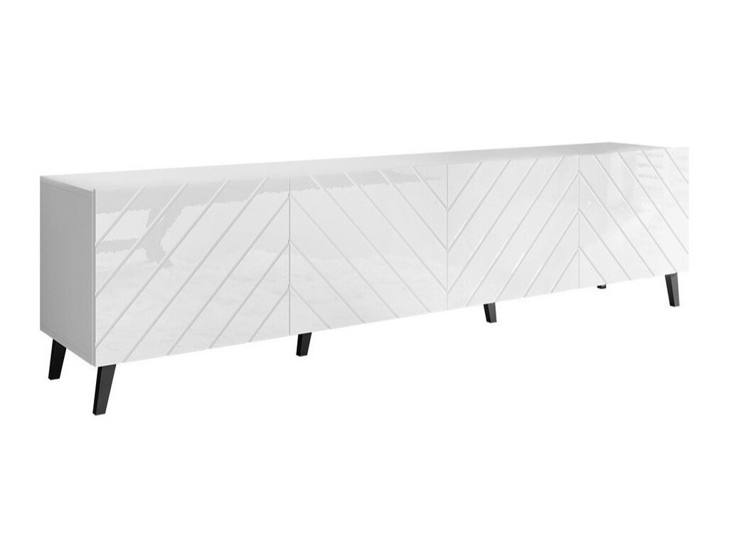 TV komoda Charlotte 145 (Belo + Sjajno belo)