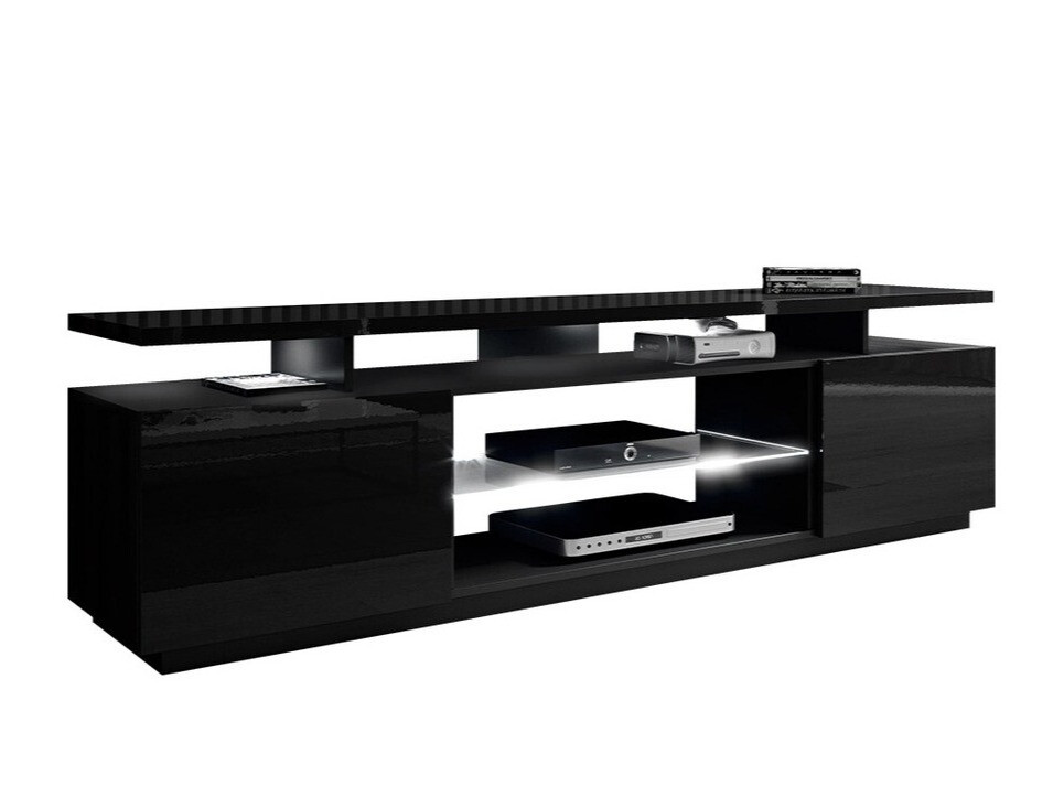 TV komoda Figura (Crno + Sjajno crna)
