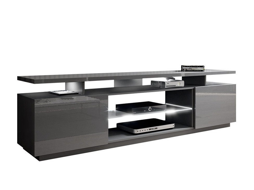 TV komoda Figura (Sivo + Sjajna siva)