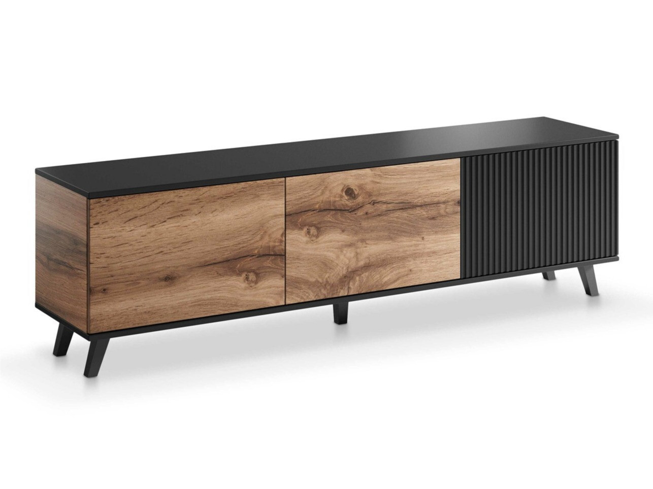 TV komoda Luelia 115 (Crno + Hrast Votan)