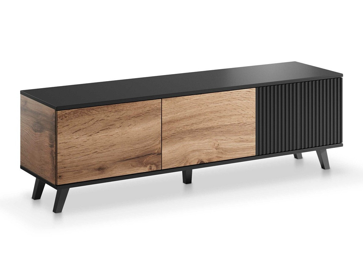 TV komoda Luelia 116 (Crno + Hrast Votan)