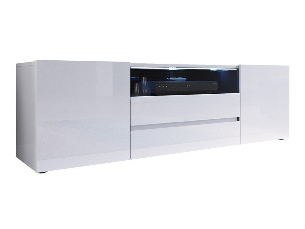 TV komoda Nashville 114 (Belo + Sjajno belo)