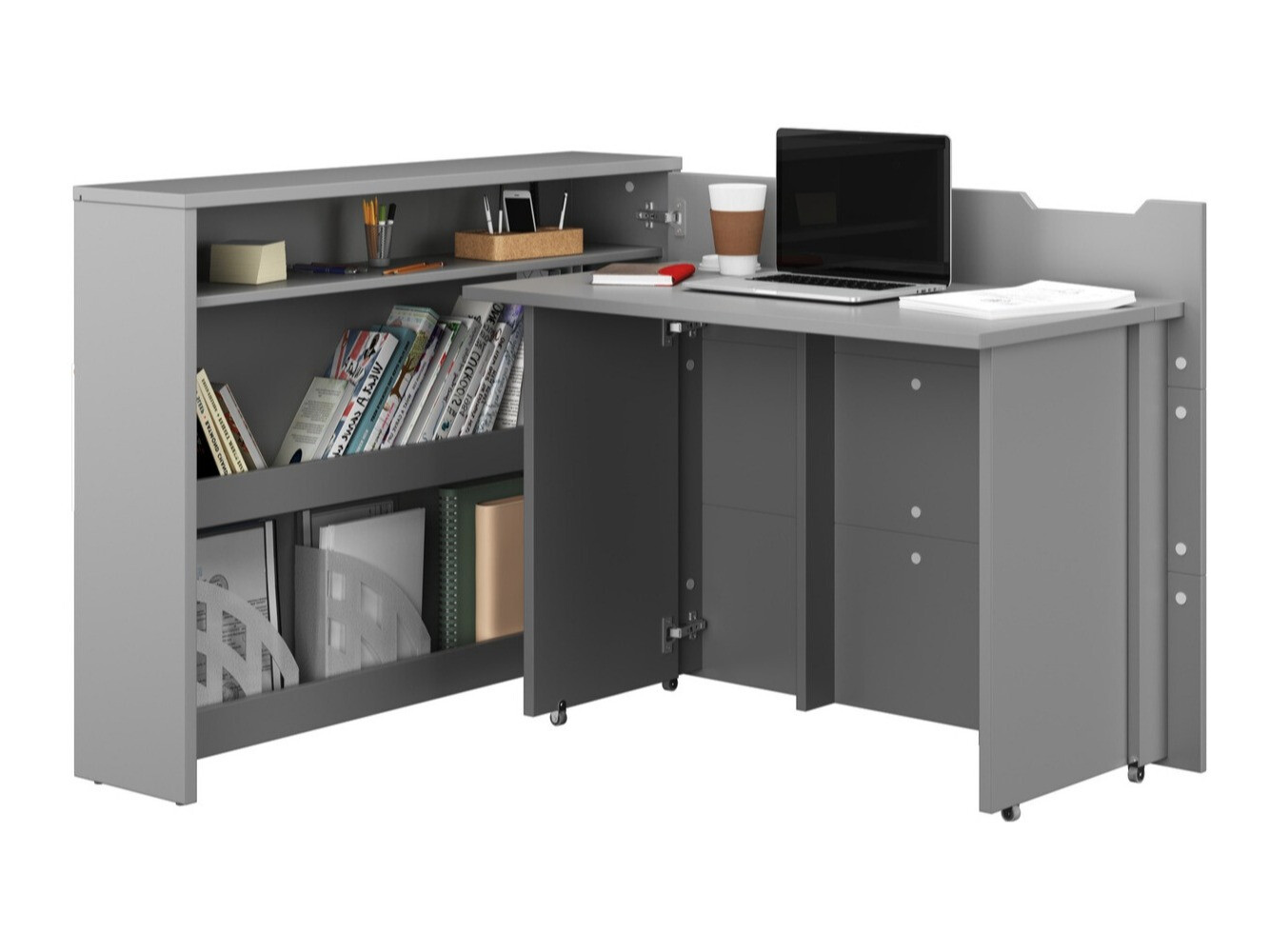 Ugaoni kancelarijski sto Concept Pro Lenart Levfere 101 (Sivo)