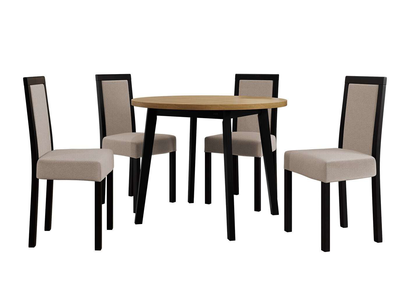 Trpezarijski set Victorville 256 (Unuk hrast + Crno)