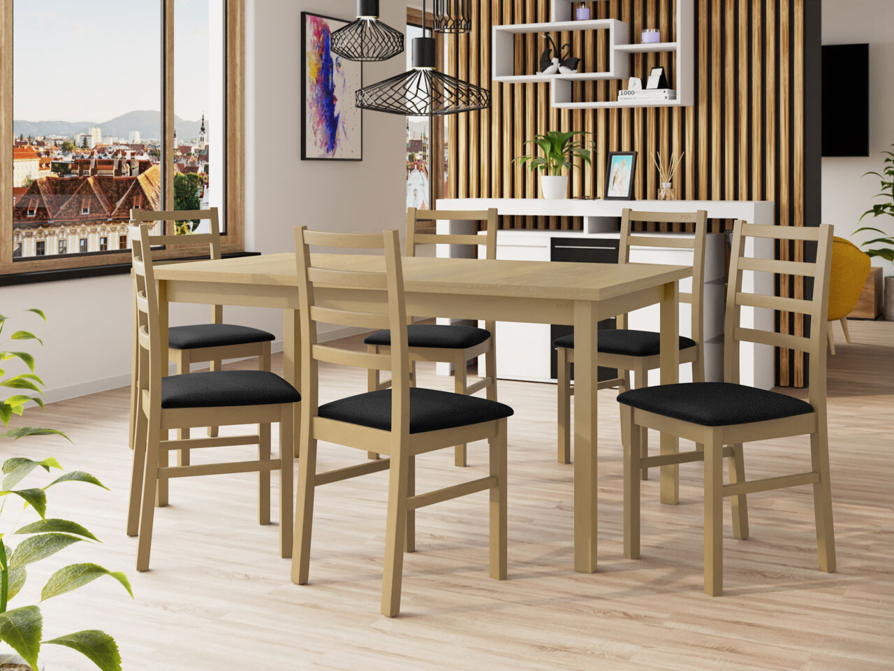 Trpezarijski set Victorville 261 (Sonoma hrast)