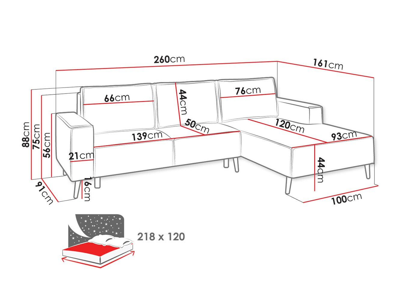 Ugaona sofa Lincoln 172 (Zetta 300)