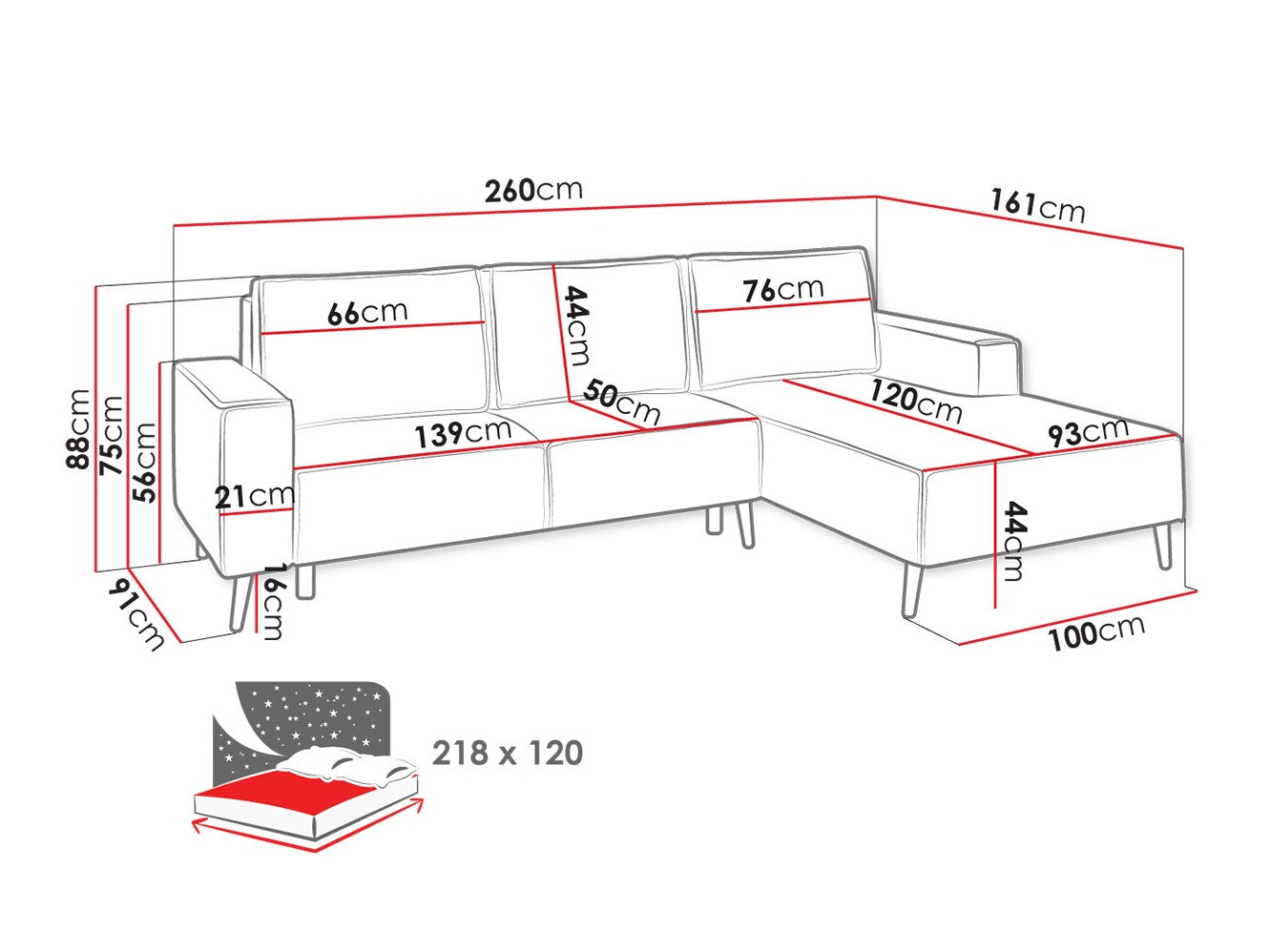 Ugaona sofa Lincoln 172 (Zetta 302)