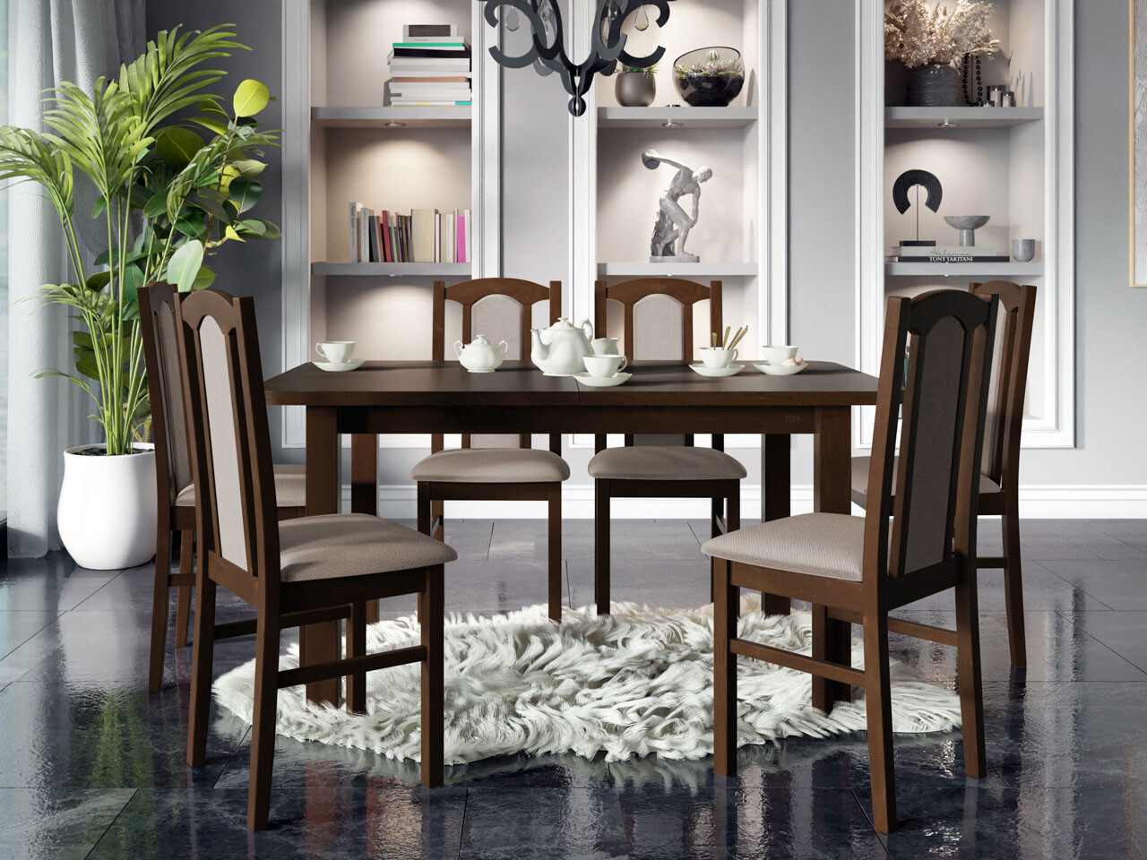 Trpezarijski set Victorville 273 (Orah)