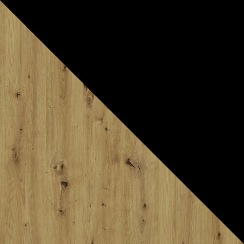 Trpezarijski set Victorville 280 (Crno + Zanatski hrast)