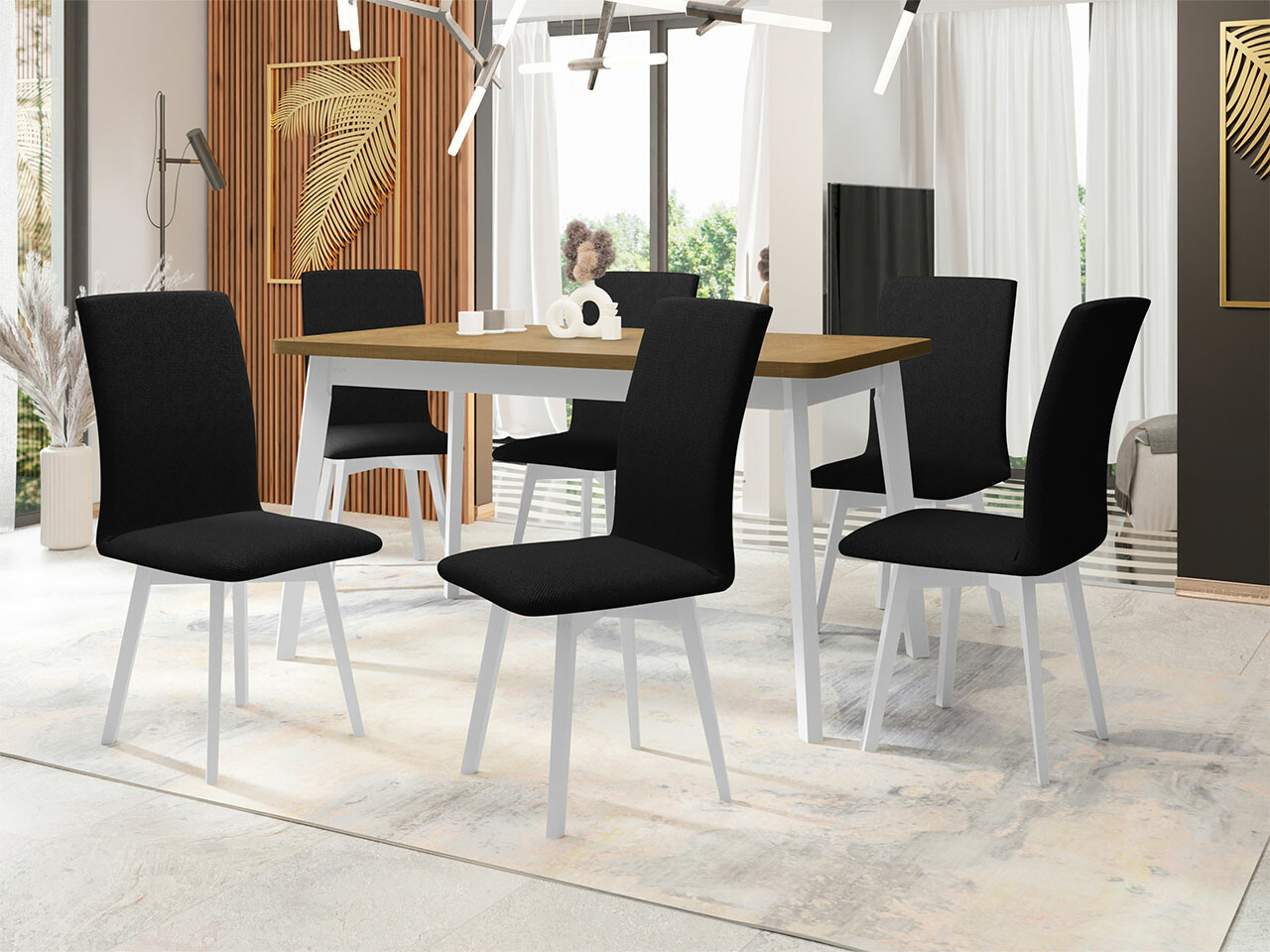 Trpezarijski set Victorville 291 (Sonoma hrast + Belo)