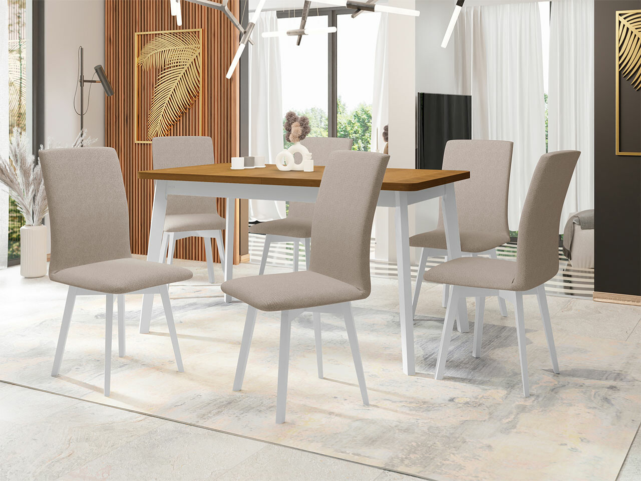 Trpezarijski set Victorville 291 (Unuk hrast + Belo)