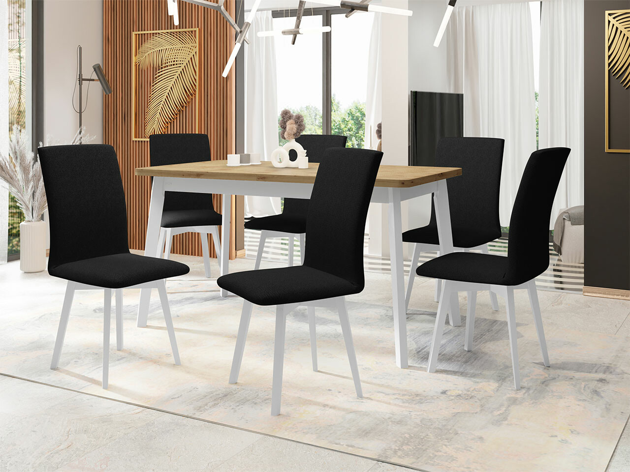 Trpezarijski set Victorville 291 (Zanatski hrast + Belo)