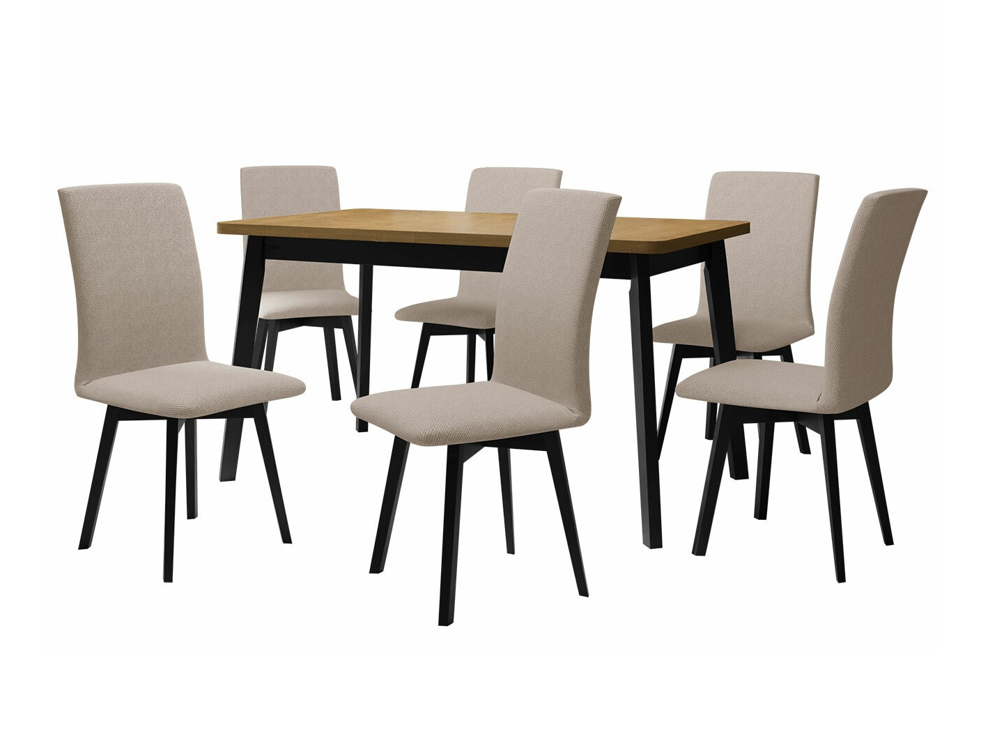 Trpezarijski set Victorville 292 (Sonoma hrast + Crno)