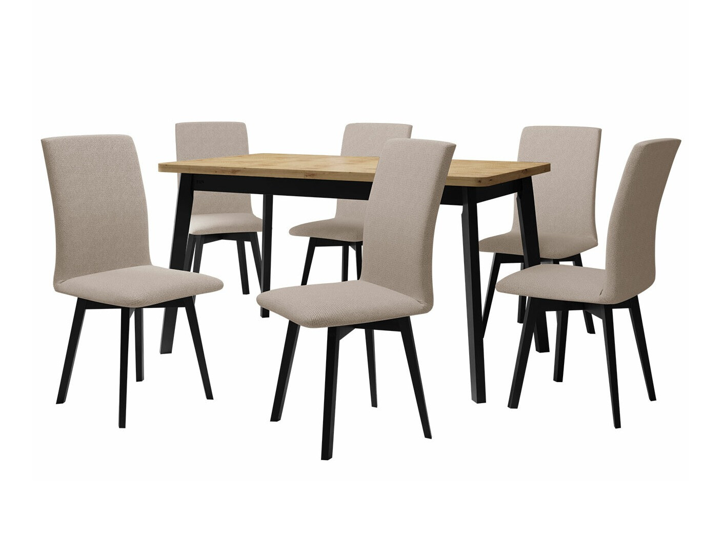 Trpezarijski set Victorville 292 (Zanatski hrast + Crno)