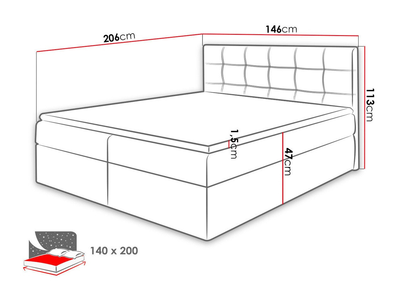 Boxspring krevet Comfivo 195 (Kronos 22)