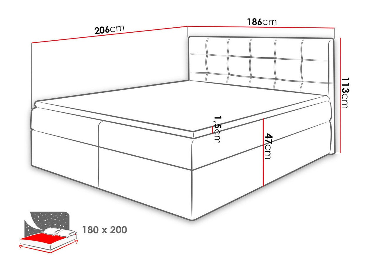 Boxspring krevet Comfivo 195 (Kronos 22)