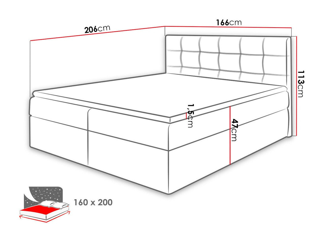 Boxspring krevet Comfivo 195 (Kronos 29)