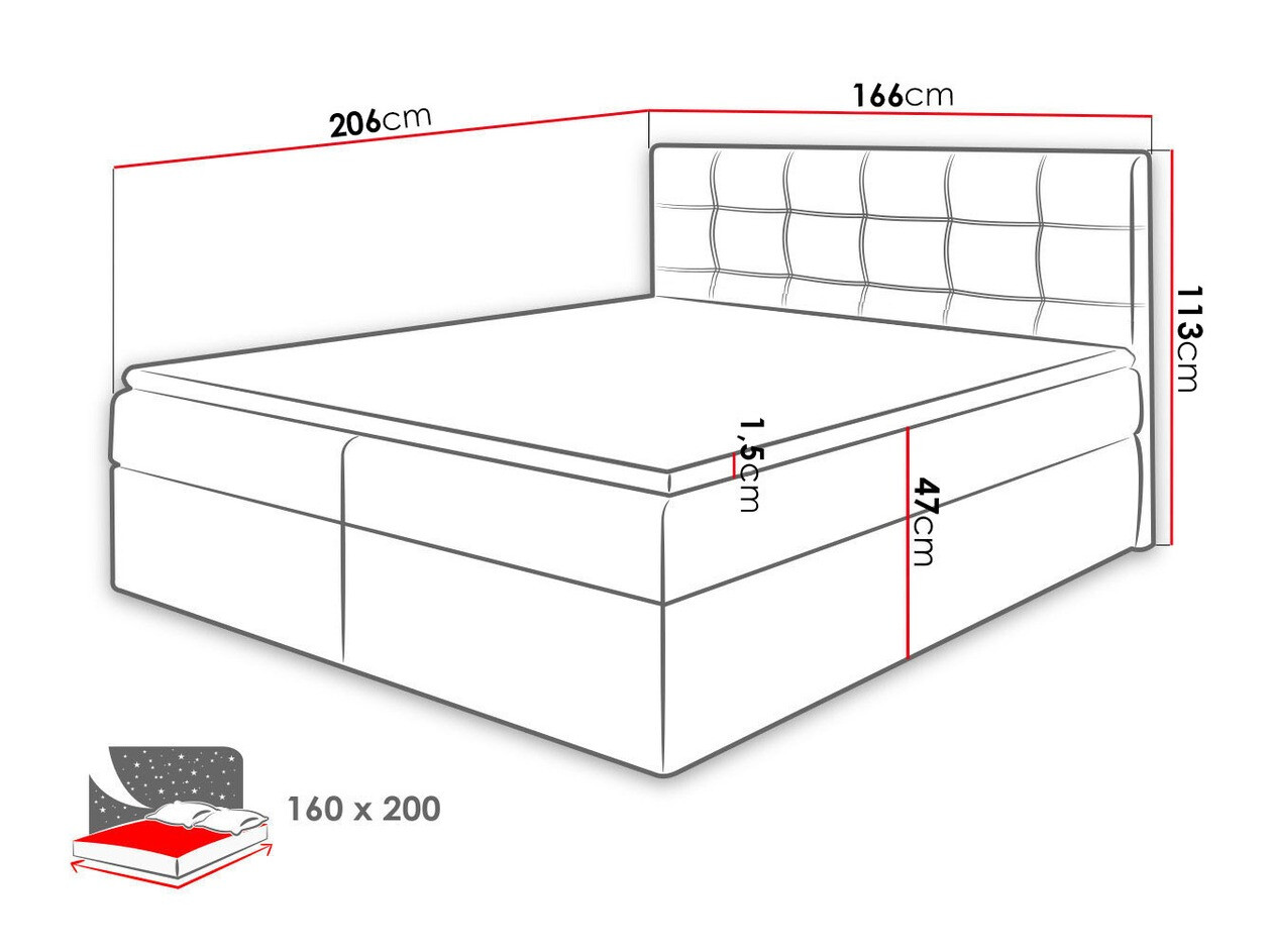 Boxspring krevet Comfivo 195 (Muna 10)